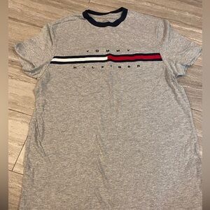 Tommy Hilfiger Men's Logo Print Crew Neck Short Sleeve T-Shirt Tee Xs Gray